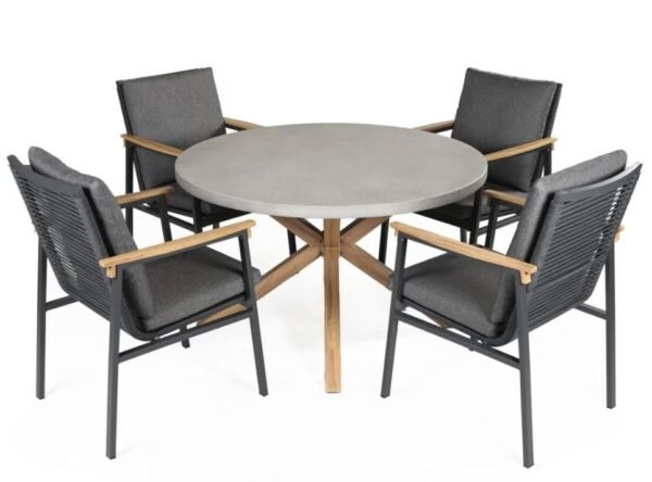 Supremo Polperro 4 seat Round Dining Set - Image 5