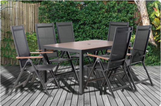 Valencia reclining 6 seat dining set
